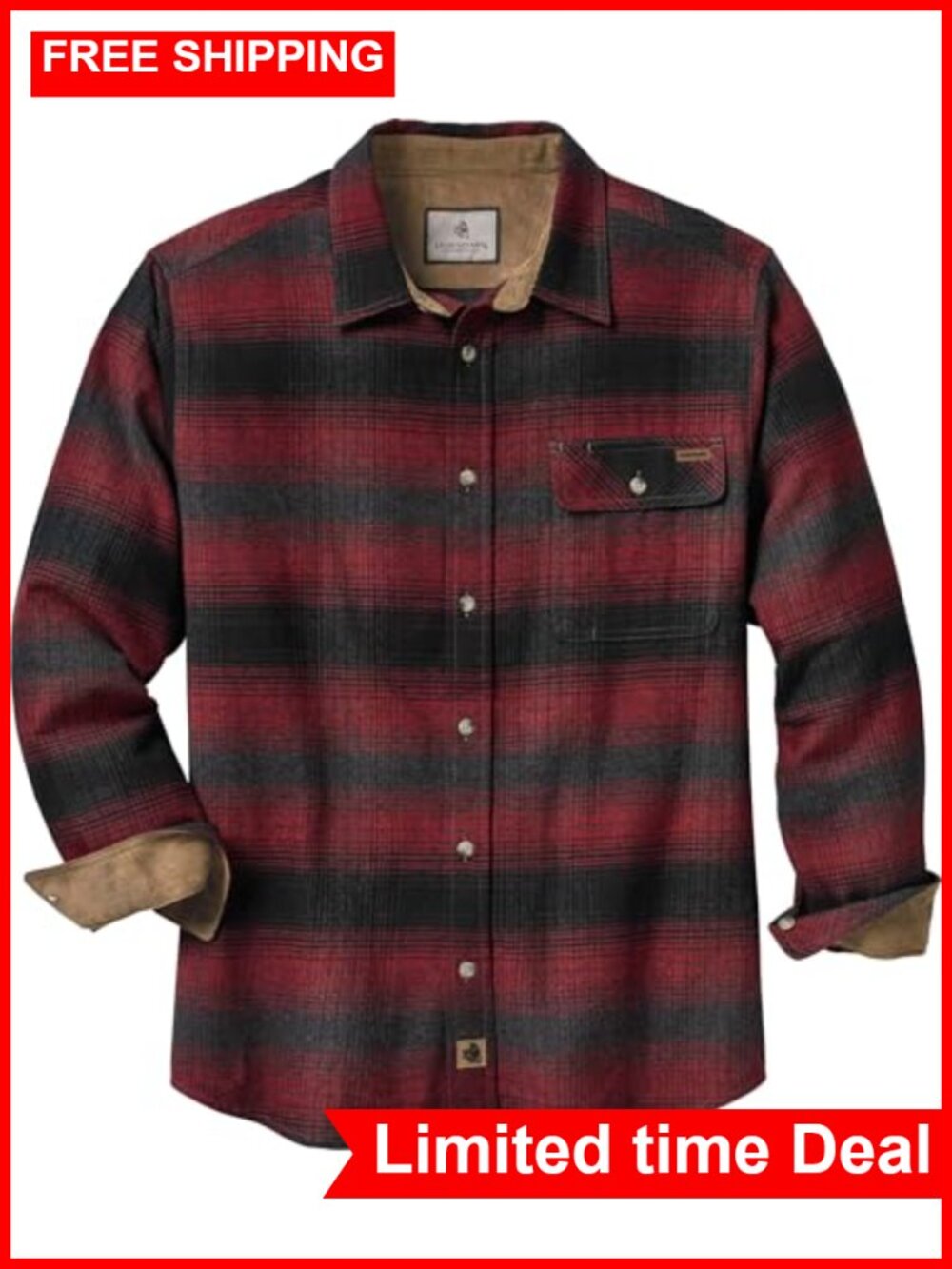 Men's Flannel Long Sleeve Button Down 100% Cotton Casual Shirt